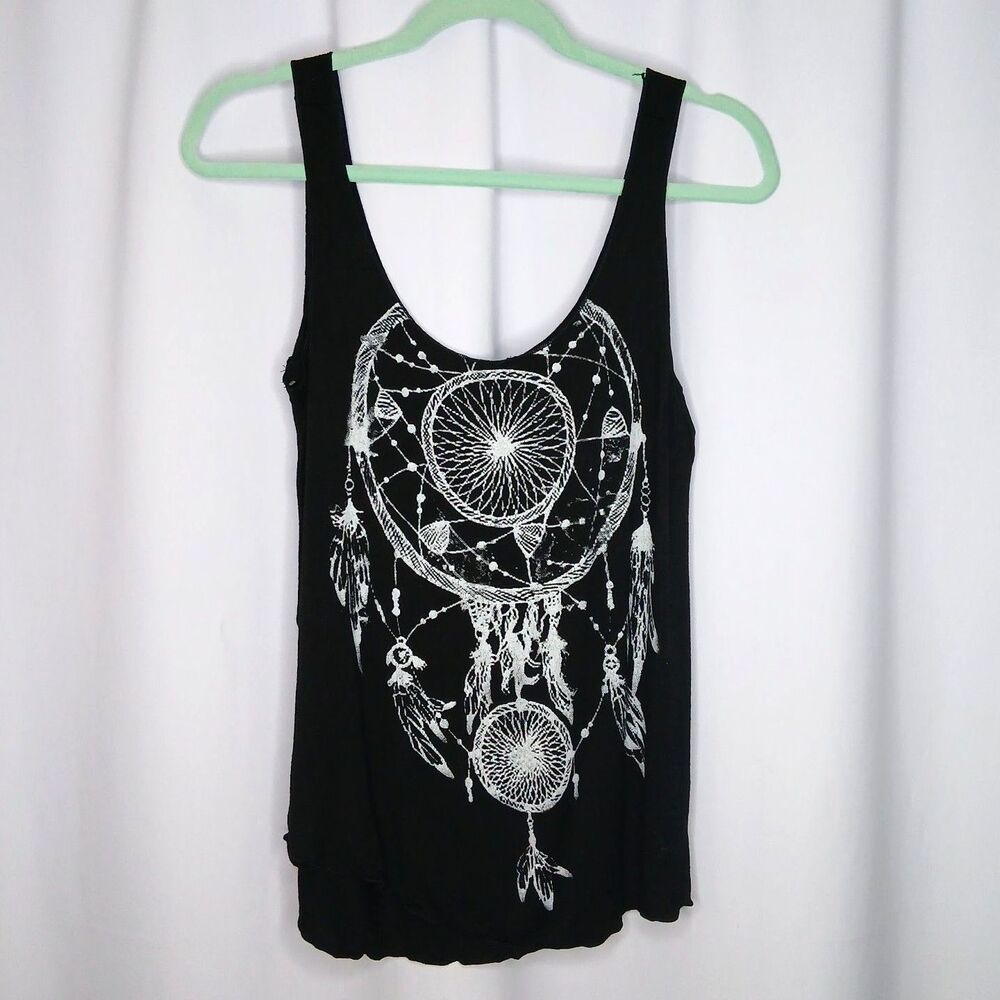 Sweet Claire Rayon Tank Top Lghtwght Oversized Dreamcatcher Graphic Womens Small